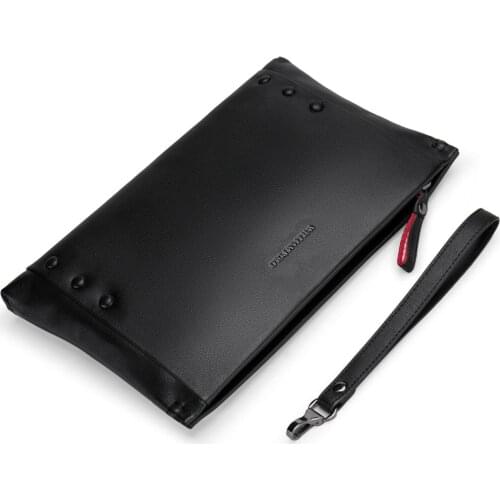 WilliamPOLO Men Wallets Long Clutch Anti Theft Envelope Phone Credit Card Holder Genuine Leather Multi Card With Zipper Pocket