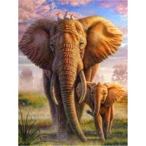 Dpsprue Full 5D DIY Square/Round Drill Diamond Painting "Animal Elephant" Diamond Embroidery Cross Stitch 3D Decor Gift DF212