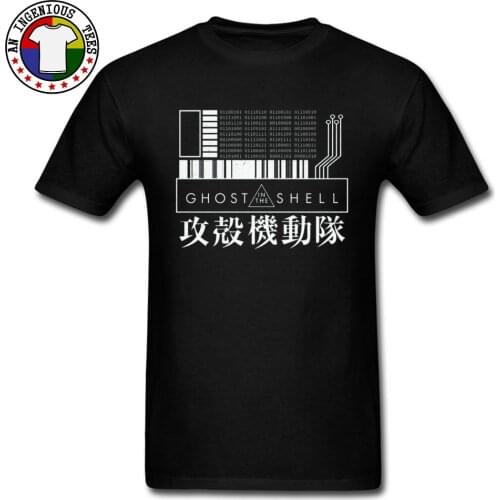 Ghost In The Shell Japanese Manga T Shirts Kusanagi Motoko Batou Design Japan Anime Funny T-Shirts Boy New Tee Shirt Cotton