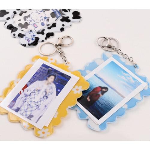 INS Photocard Holder Keychain Business Credit Card Holder Cartoon Cute Bank ID Holders Badge Child Bus Card Cover Case Key Ring