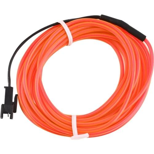 Mini Colorful 4m Flexible EL Wire Tube Rope Neon Light DC 12V Car Party Bar Decor Hot