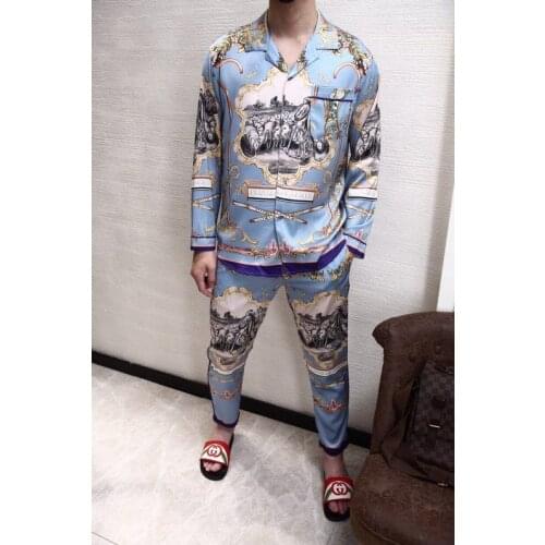 LK2674Fashion Mens Sets 2021 Runway Luxury famous Brand European Design party style Mens Clothing