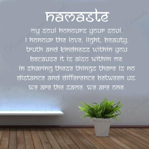 Namaste Lotus Quote Wall Decal Yoga Studio Text Window Sticker Vinyl Home Decoration Accessories Wallpaper Removable Mural S058