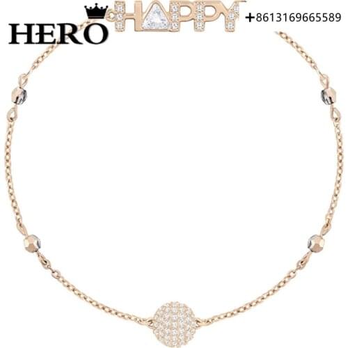 HERO Original High Quality 1:1 SWA HAPPY Letter Plated Rose Gold Clasp Bracelet With Logo Envelope