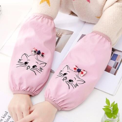 Autumn and winter cute long cartoon waterproof sleeves female kitchen chores clean oil-proof antifouling adult sleeves