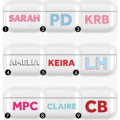 Pastel Custom Initials Names Dropshadow Cover Case For AirPods Pro Case Bluetooth Case For Airpod 3 Earphone Accessories Skin
