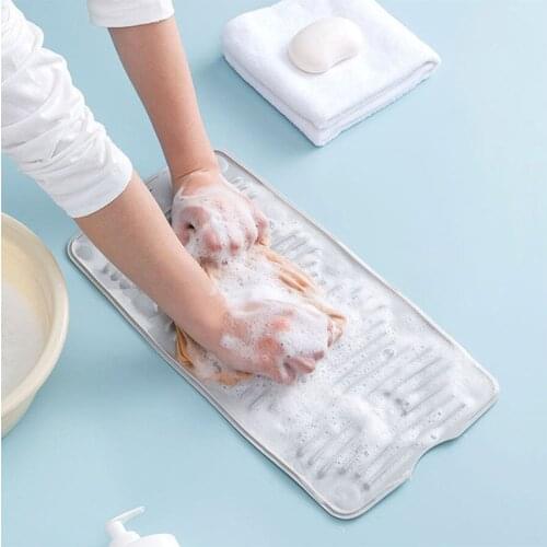 Portable Folding Anti-slip Washboard PVC Suction Laundry Matt Washing Board Household Bathroom Tools