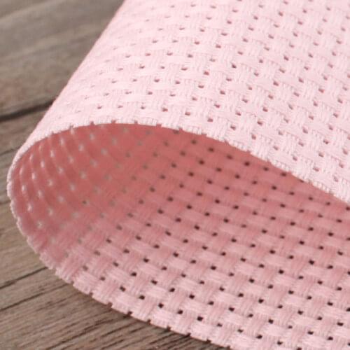 Embroidery fabric 18ST 18CT cross stitch canvas cloth Pink color 50-50cm