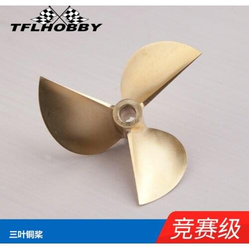 CNC precision machining pure copper 3-blade propeller for RC boat 70mm diameter