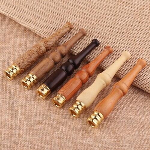 1pcs Natural Wood Pipe Smoke Filter Cigarette Holder Pipes 8.5cm Tobacco Holder Health Care Smoking Accessories