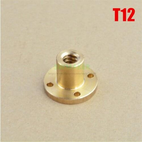 1pcs T12 screw lead brass nut TR12 flange T-type trapezoidal nut Pitch 2mm 3mm