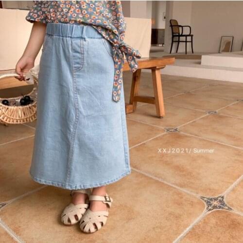 2021 new style girls denim skirt summer fashion cotton girls skirt girls clothes