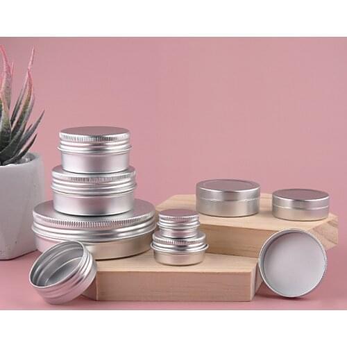 30pcs 5ml Round Aluminum Tin Cans Screw Top Metal Lid Tins Makeup Cream Lip Balm Jars Empty Cosmetic Storage Boxes