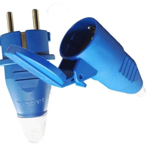 5PCS EU Waterproof Female Socket 16A Electrical Male Schuko Plug 250V AC Power Adapter 4000W Power Socket Industrial