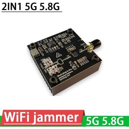 5G 5.8G WiFi jammer signal Shielded 5.2G 5.8Ghz WIFI interference prevent WiFi Network jammer 1W RF power amplifier