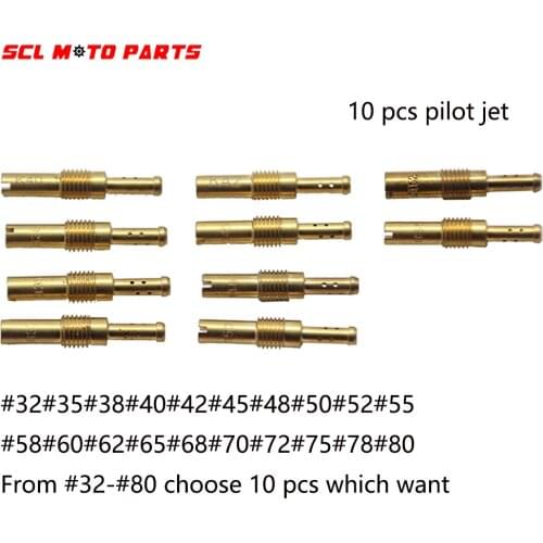 ALconstar-Racing Motorcycle 10Pcs/set Slow Idle Jet Motorcycle Carburetor Injector Nozzle #32-#80 Choose For Free