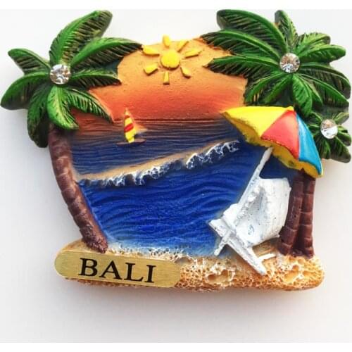 Bali Humanistic Landscape Ocean Wind Tourism Commemorative Painted Crafts Magnet Fridge Magnet