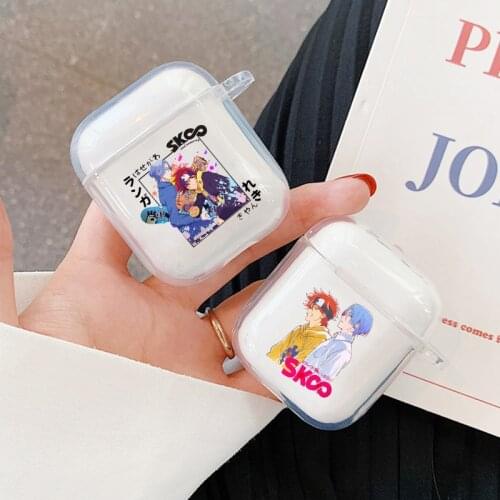 Cute Cartoon Japanese Anime SK8 Earphone Case for Airpods 2 1 Wireless Bluetooth Earphone Cover Soft Clear Charging Box Capa