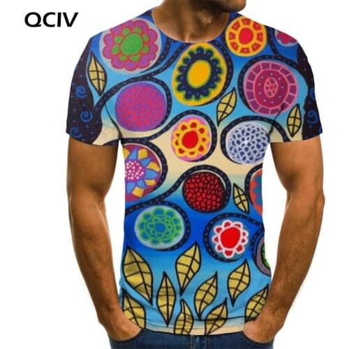 QCIV Mexico T-shirt Men Tree Anime Clothes Flower Tshirt Printed Colorful Funny T shirts Short Sleeve Hip hop Printed Slim Tops