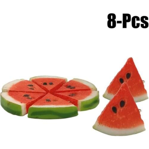 8pcs Artificial Watermelon Slices Fake Fruits Artificial Fruit Lifelike Decorative Fruits For Party Kitchen Home Decor