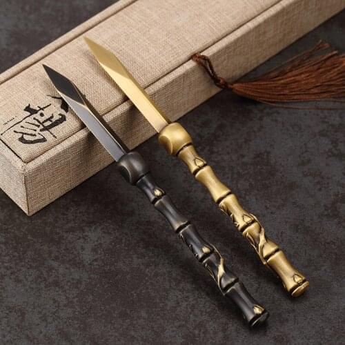 Chinese Metal Tea Knife Rying Handmade Copper Insert Ancient Horse Thickening Green Tea Knife Gift Taza De Te Teaware DG50TNC