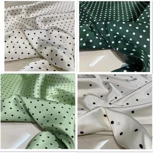 Classic Polka-dot Silk Fabric, High-end 19 Mumi Stretch Satin Polka-dot Shirt Dress Clothing Mulberry Silk Fabric Designer