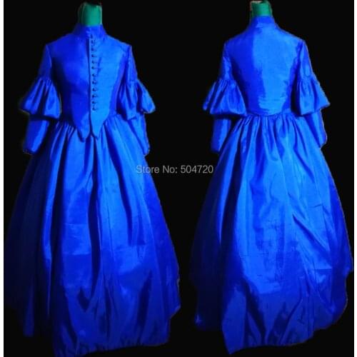 Customer to order!Luxs Blue French duchess Queen Princess Theatre dress Victorian Renaissance Halloween Vintage dresses SW-039