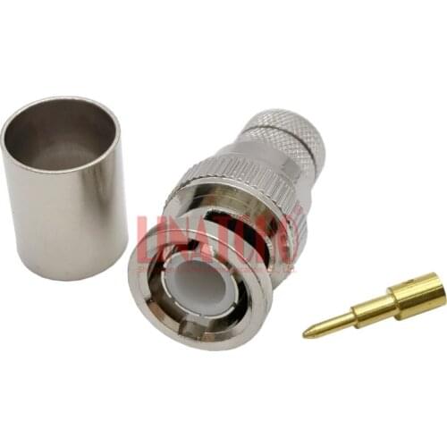 10 pcs in bulk sales brass Q9 RF rg213 rg8u Crimp BNC male type RG213 coaxial cable connector