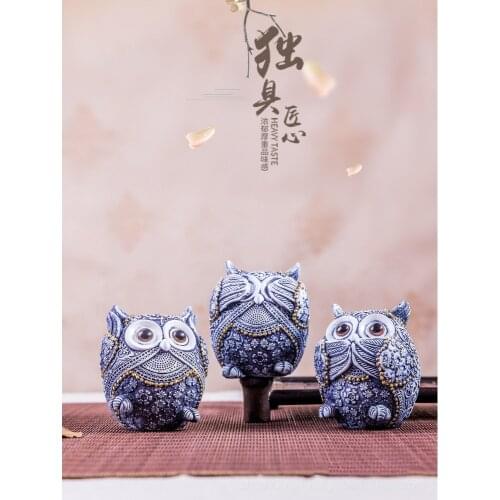 Cute resin Owl Figurines Adornment educational See no evil hear no evil speak no evil home decor Miniatures children party gift