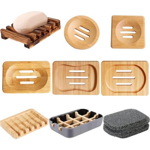 Soap Box Natural Bamboo Dishes Bath Soap Holder Bamboo Case Tray Wooden Prevent Mildew Drain Box Bathroom Washroom Tools