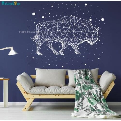 Wild Yak Wall Sticker Home Decor Freedom On The Prairie Stars Constellation Calm Life Decor Nursery Vinyl Decals YT3664