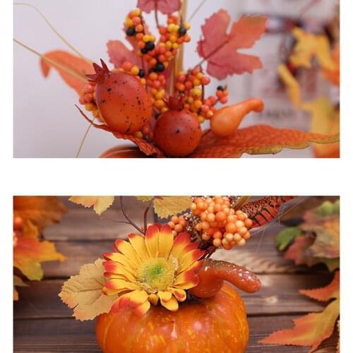 Desktop Decor, Halloween Artificial Pumpkin Leaves Ornament Decorative Artware for Home Shops