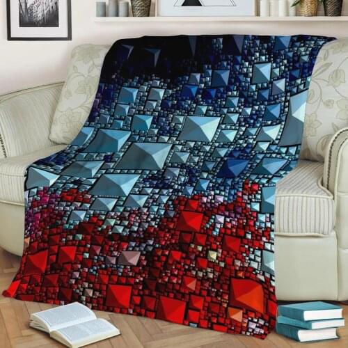 Natural polygon VIII 3D Printed Velvet Plush Throw Fleece Blanket Bedspread Sherpa Blanket Home Decora