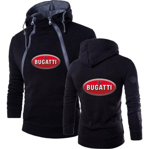 2021 New Mens Bugatti Logo Casual Male Jackets Warm Hoodies High Quality Spring Autumn Harajuku High street Sweatshirt Outwear