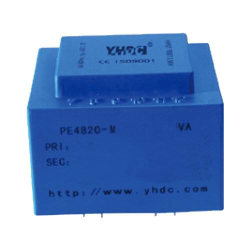 PE4820-M Power 12VA input 230V Output 2*7.5V 50-60Hz Vaccum Epoxy Encapsulated PCB Welding Isolation Transformer