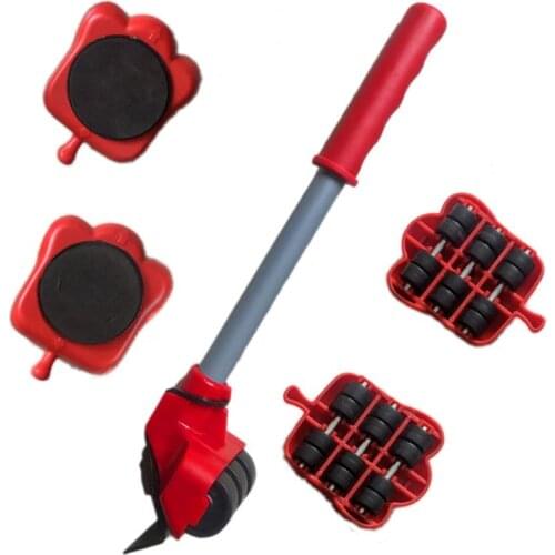 5Pcs Professional Furniture Transport Lifter tool Set Heavy Stuffs Moving Hand Tools Set Wheel Bar Mover Device dropshipping