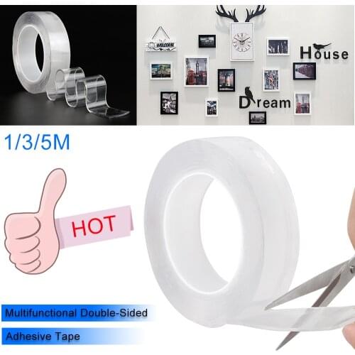 5/3/2/1M Clear Double Sided Waterproof Super Adhesive Tape Traceless Reusable Nano Gel Tapes Household Washable Adhesive