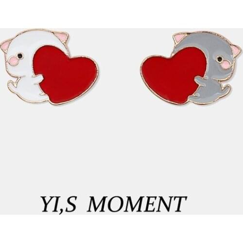 Love cat Metal Cartoon Enamel Pin Cute Animal Badge Jewelry Accessories Paint Brooch for Bags Clothes Caps Badge