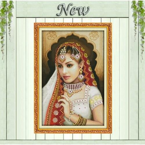 Oriental beauty red India patterns girl 11CT counted printed on canvas DMC Cross Stitch kits 14CT needlework Set DIY embroidery