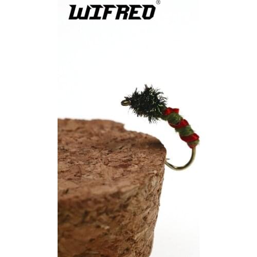 Wifreo 8PCS 12# Peacock Herl Larvae Pupae Nymph Fly for Trout Fishing