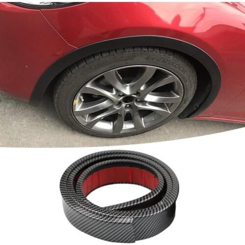 Carbon Car Wheel Protection Strips Universal Rubber Arch Protector Car Fender 1.5M Anti-Collision Strap Car Wheel Flares Sticker
