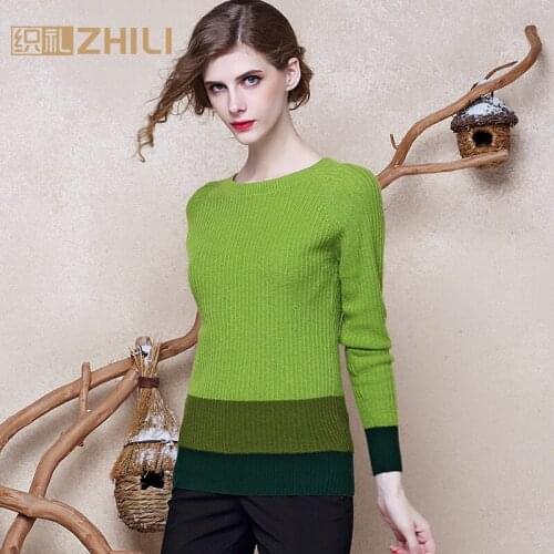 2017 o-neck pure cashmere sweater female solid color pullover sweater thickening basic shirt