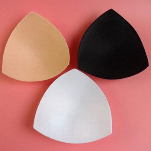1 Pair Sponge Inserts In Bra Padded Woman Swimsuit Pads Push up Enhancer Chest Cup Breast Swimwear Inserts Triangle Bra Pad