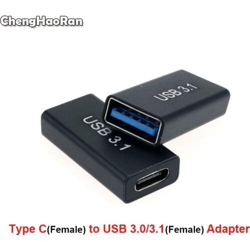 ChengHaoRan 1Pc USB 3.0 Coupler Female to USB Type C Female Adapter Super Speed USB3.0 Type-C Extender Connection Converter