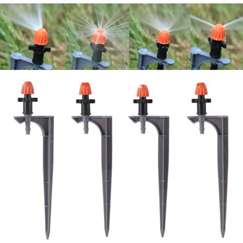10 Pcs 7.5mm Watering Nozzle with 15cm Holder Stand 90°/180°/360°/Strip Spraying Angle Optional Garden Irrigation Sprinklers