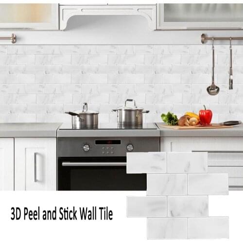 12.6*10.6" 3D Wall Tile Sticker Upgrade 2.5MM NEW Design Wall Sticker Peel and Stick Subway Kitchen Backsplash WallSticker