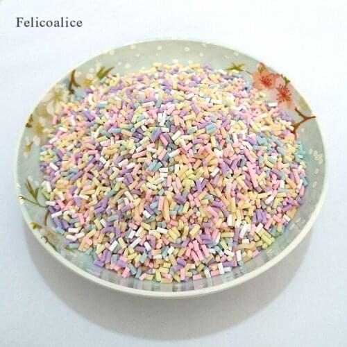 20g/bag Light Colors Slime Clay Fake Candy Sweets Sugar Sprinkle Decoration for Fake Cake Dessert Food Particles Filler Toys