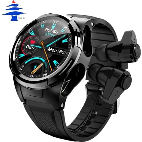 2021 Sport SmartWatch TWS Bluetooth 5.0 Earphone 2 In 1 360*360 HD Display 320Mah G2 Battery GTR SmartWatch Gift for friend
