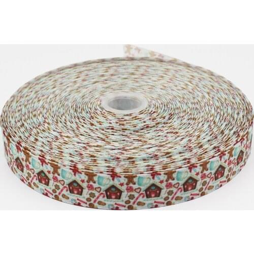 25-75MM Candy House Grosgrain Ribbon Design Customized Logo Printed for Making Hair Bows Earrings Hair Clips 10/25/50Y 21997