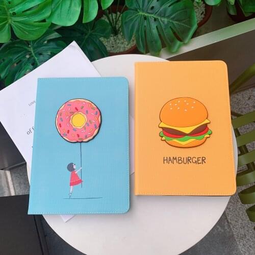 3D Food Hamburger Banana Ice Cream Soft Tablet Protective Case For iPad Air 1 2 3 Mini 4 5 Pro 2017 2018 2019 2020 Cover